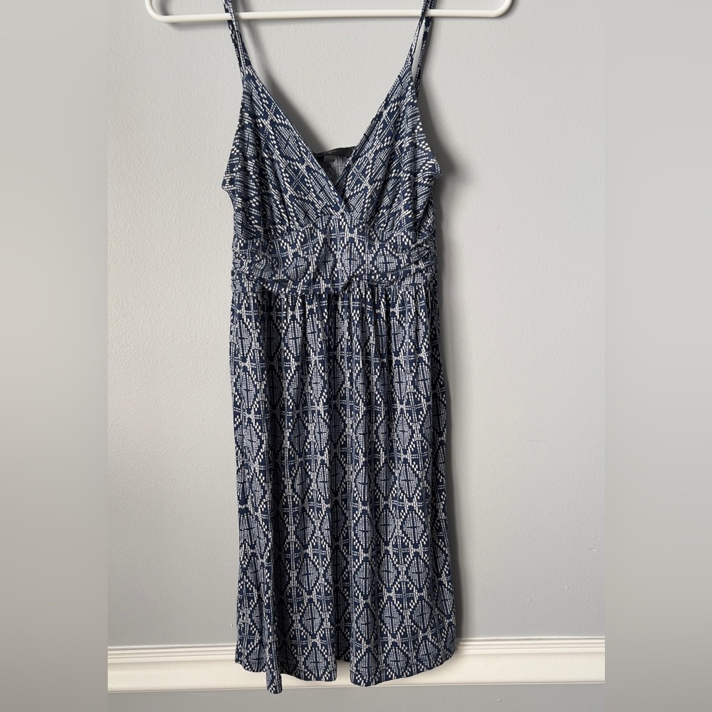 Aqua Blue Patterned Mini Dress. Buttery soft material